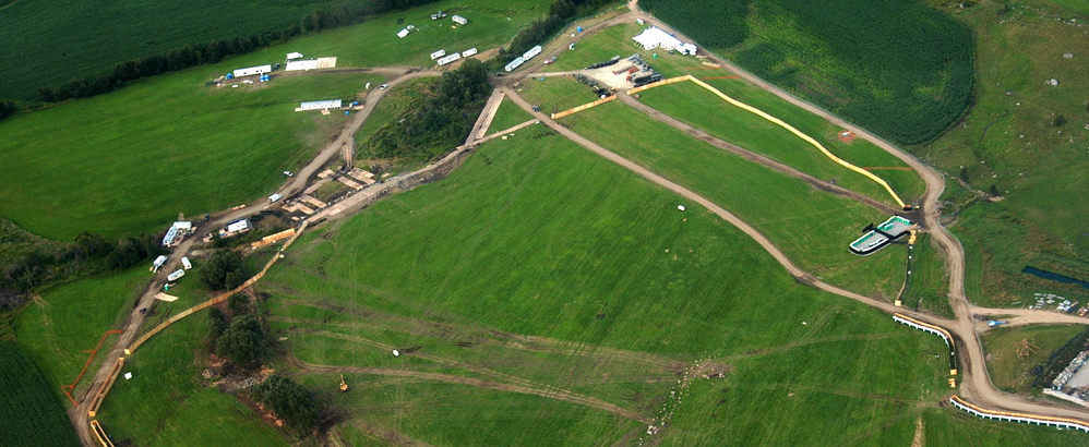 Aerial view of festival site pre-show road network and staging areas Coventry VT 2004